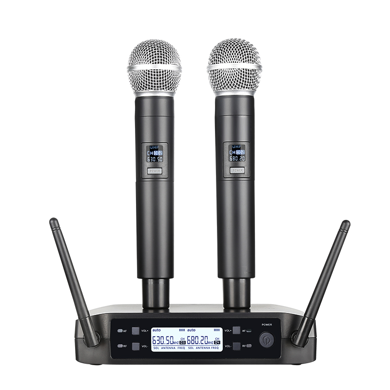 Shure Mic Sm7B - ワイヤレスマイクハンドヘルドデュアルチャンネル UHF 固定周波数ダイナミックマイクカラオケウェディングパーティーバンド教会ショー