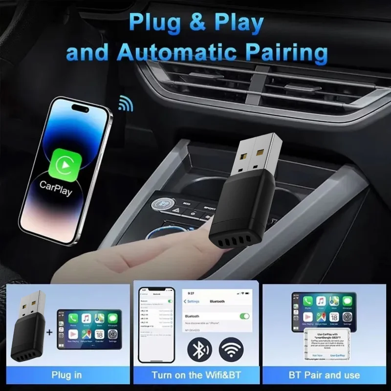 ワイヤレスアダプター スマートワイヤレスCarPlay An - Bluetooth Adapter Receiver のレビューと価格